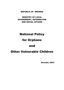 National Policy for Orphans and Other Vulnerable Children