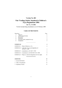 Fair Trading (Safety Standard) (Children`s Toys) Regulations 2004