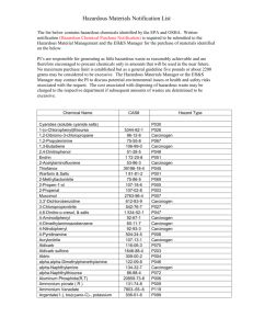 Hazardous Materials Notification List