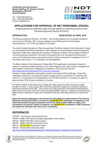 APPLICATIONS FOR APPROVAL OF NDT PERSONNEL