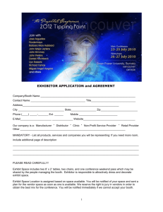 Exhibitor Application and Argeement