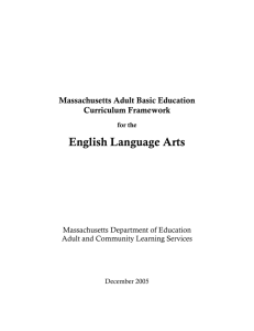 MA ABE Curriculum Framework for English Language Arts