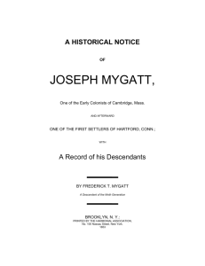 A HISTORICAL NOTICE of JOSEPH MYGATT