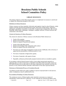 School Committee Policy - Brockton Public Schools