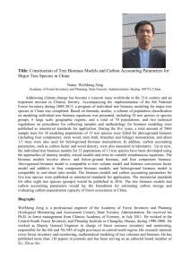 Title: Construction of Tree Biomass Models and Carbon Accounting