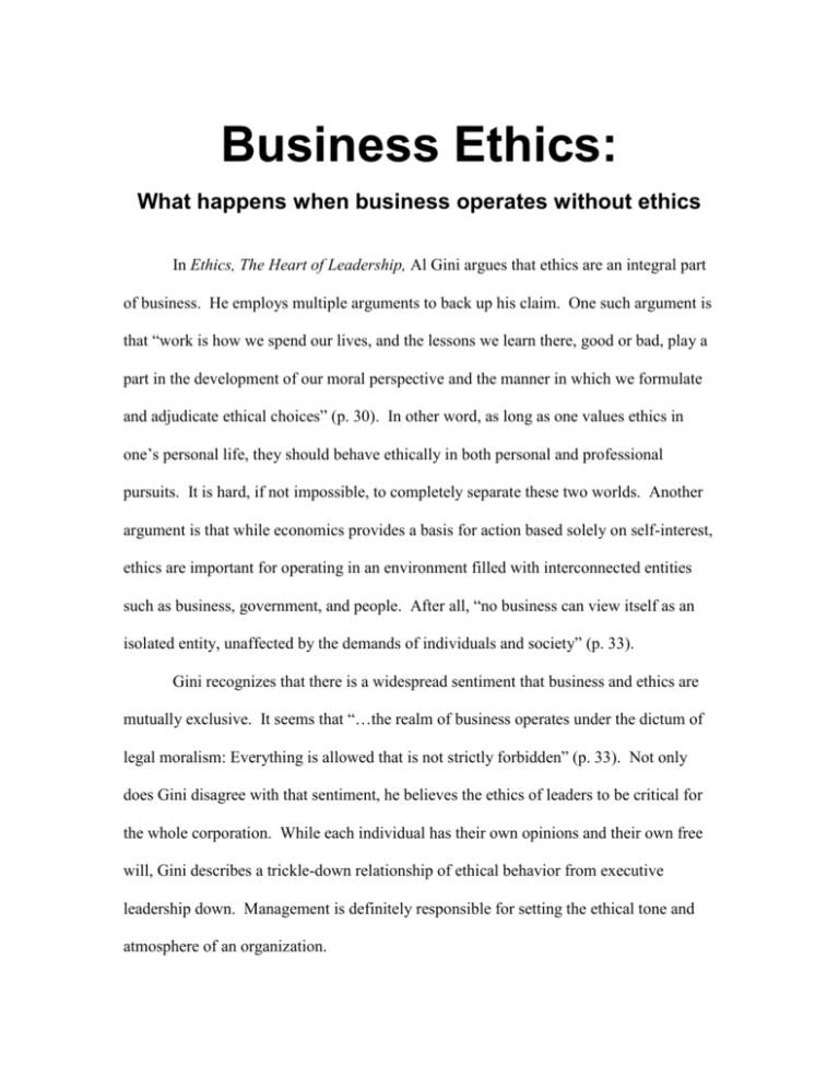 Business Ethics - David Sickmiller