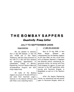 Quarterly News of The Bombay Sappers