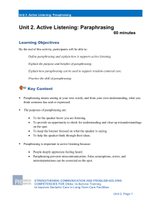 Active Listening: Paraphrasing
