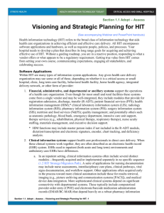 Visioning and Strategic Planning for HIT