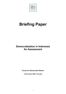 Indonesia`s transition to democracy from