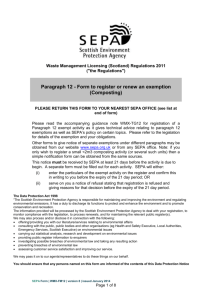 Register a paragraph 12 exemption