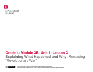 Grade 4: Module 3B: Unit 1: Lesson 3 Explaining What Happened