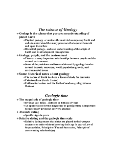 The science of Geology