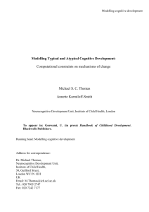 Modelling Typical and Atypical Cognitive Development