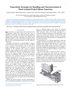 Nanorobotic Strategies for Handling and Characterization of