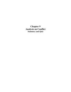 Chapter 9: Analysis Of Conflict