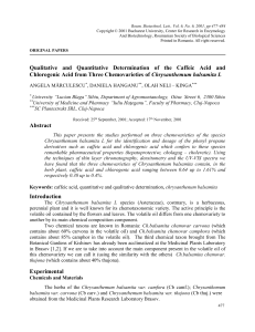 Qualitative and quantitative determination of the caffeic acid and