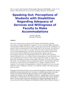 Perceptions of Students with Disabilities Regarding