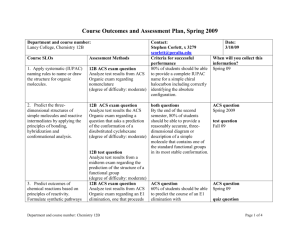 Assessment Report Summary (Five Column Model)