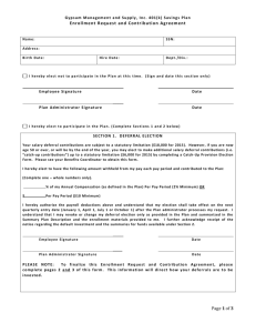 Enrollment Request & Contribution Agreement