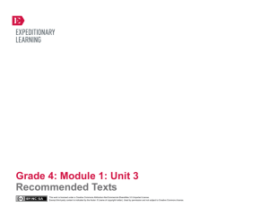 Grade 4: Module 1: UNIT 3: RECOMMENDED TEXTS © 2013