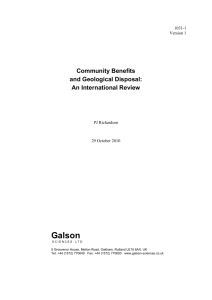 international review of community benefits