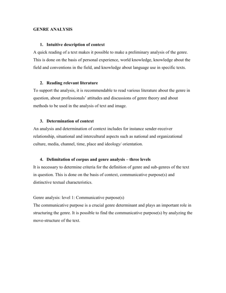 GENRE ANALYSIS