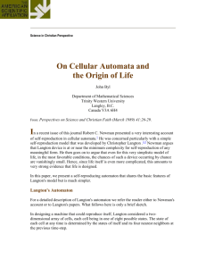 Cellular Automata and the Origin of Life - TWU CS