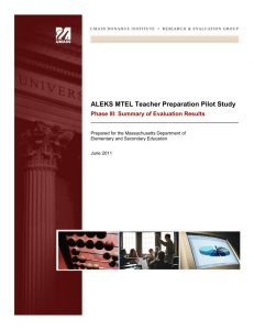 ALEKS MTEL Teacher Preparation Pilot Study Phase II Report