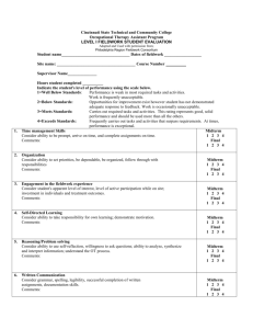 Level I Fieldwork Evaluation Form
