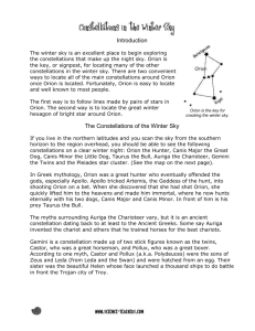 The Northern Winter Constellations