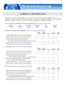 Ethics Surveys - Business Research Lab