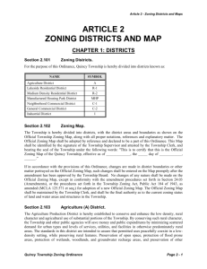zoning districts and map