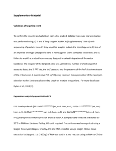 Supplementary Material Validation of targeting event To confirm the
