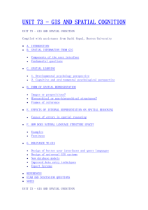 UNIT 73 - GIS AND SPATIAL COGNITION