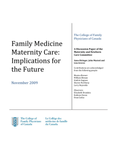 Family Medicine Maternity Care: Implications for the Future