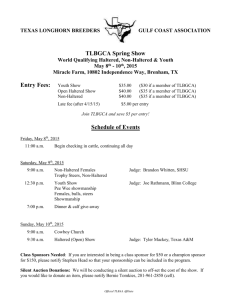 Schedule - Texas Longhorn Breeders Gulf Coast Association