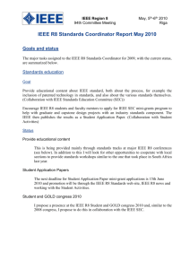 IEEE R8 Standards Coordinator Report May 2010