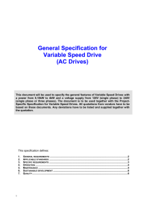 Specification for Variable Speed Drives (VSD)
