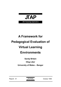 A Framework for Pedagogical Evaluation of Virtual Learning