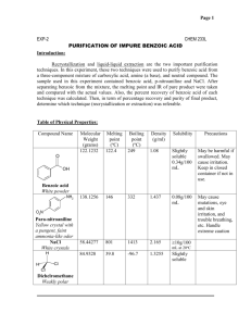 purification of impure benzoic acid