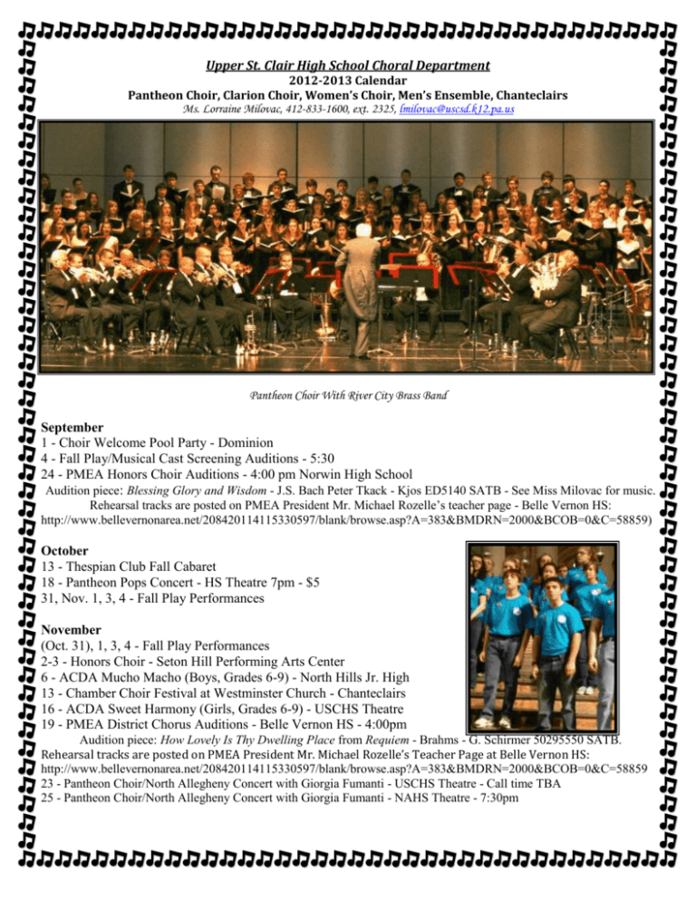 Upper St Clair High School Choral Department 2012