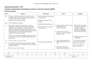 NCEA Level 1 Chemistry (90934) 2014 Assessment Schedule