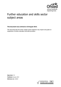 Further education and skills sector subject areas