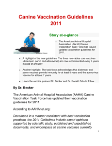 Canine Vaccination Guidelines 2011