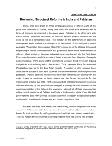 Reviewing Structural Reforms in India and Pakistan