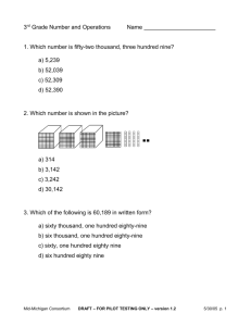 3rd Grade Number and Operations - Mid