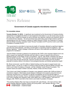 Government of Canada supports microbiome research