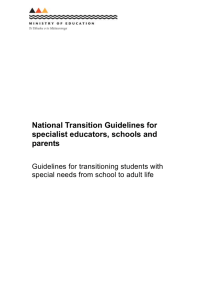 What is transition? - Ministry of Education