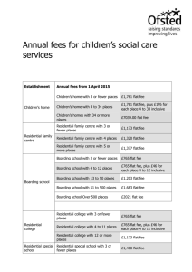 Annual fees for children`s social care services from 1 April